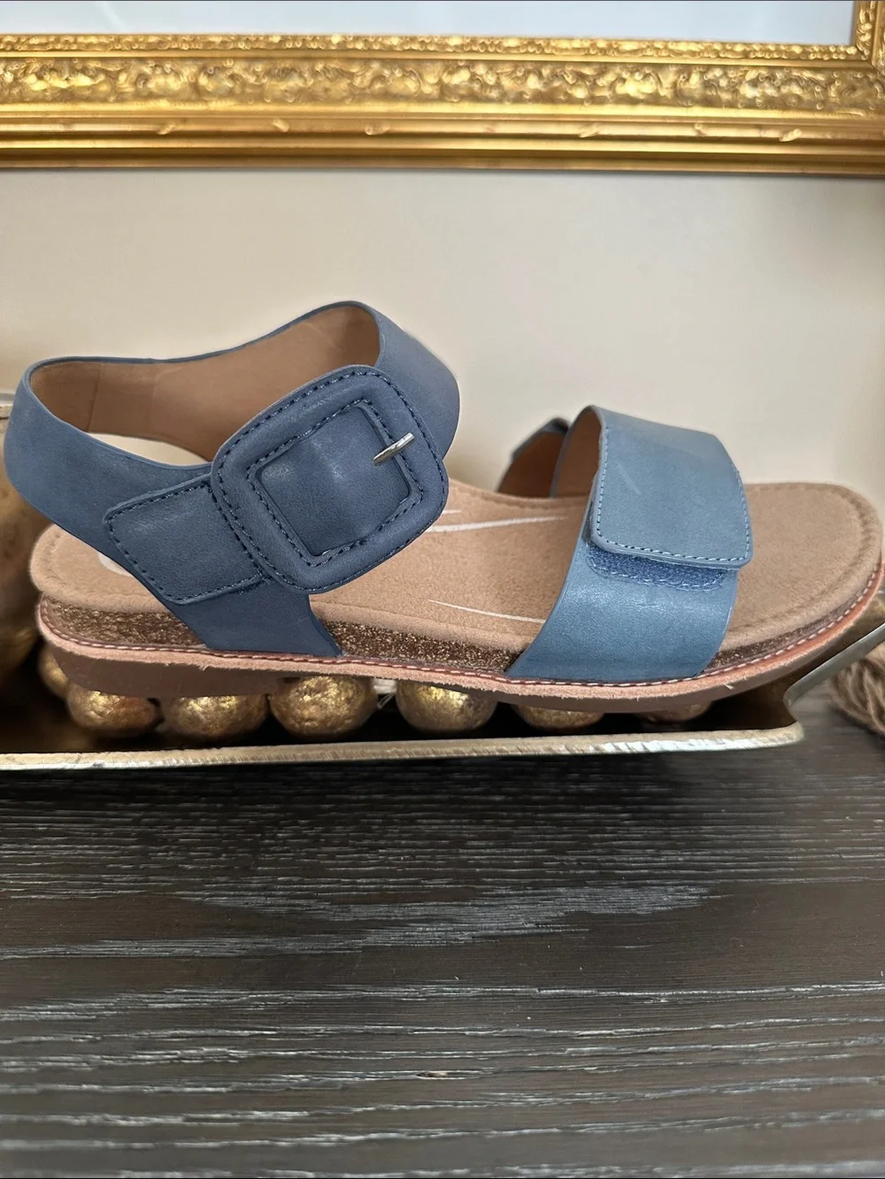 Aetrex Claire Blue Two-Strap Comfort Sandals, EU38